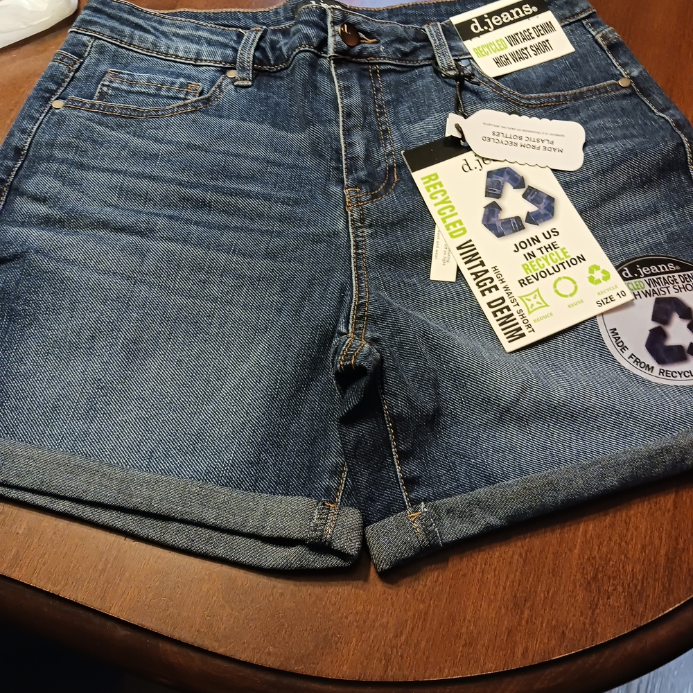 D. Jeans Women's High Waist Dark Blue Shorts